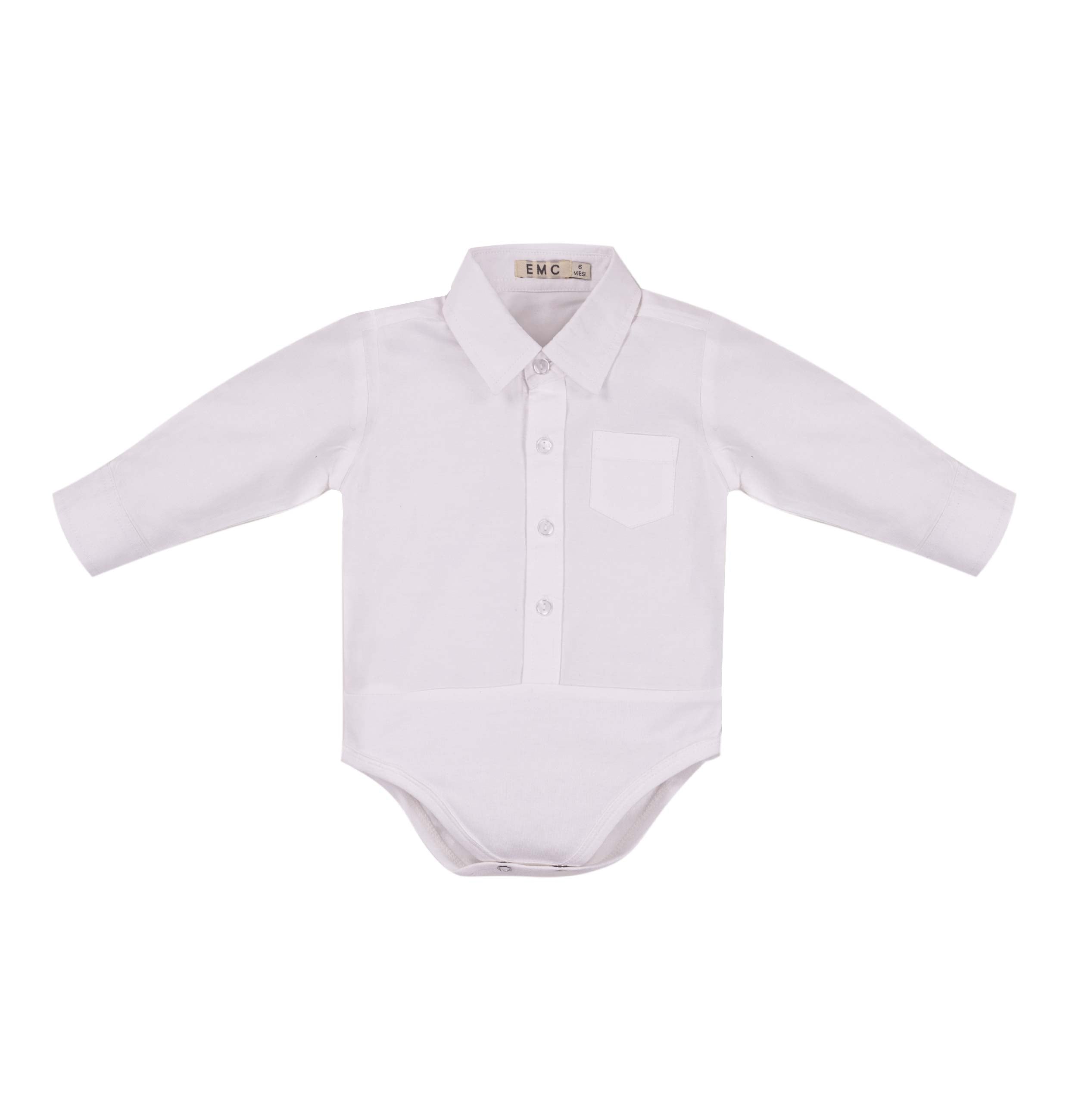 Newborn Onesie White Button Down Onesie Baby Boys Poly Cotton Button Up White Dress Shirt Bodysuit Romper