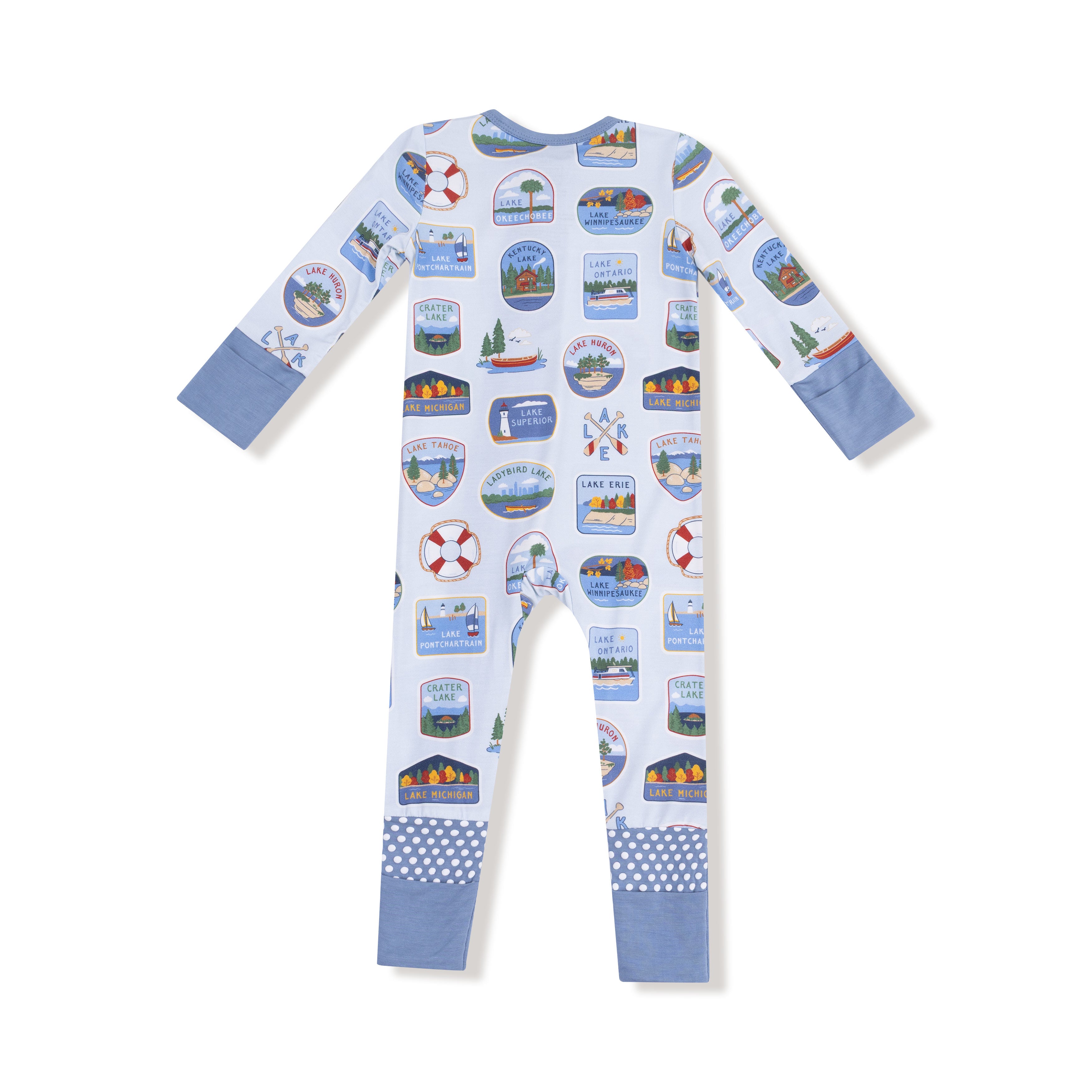 Angel Dear - Lake Stickers 2 Way Zipper Romper