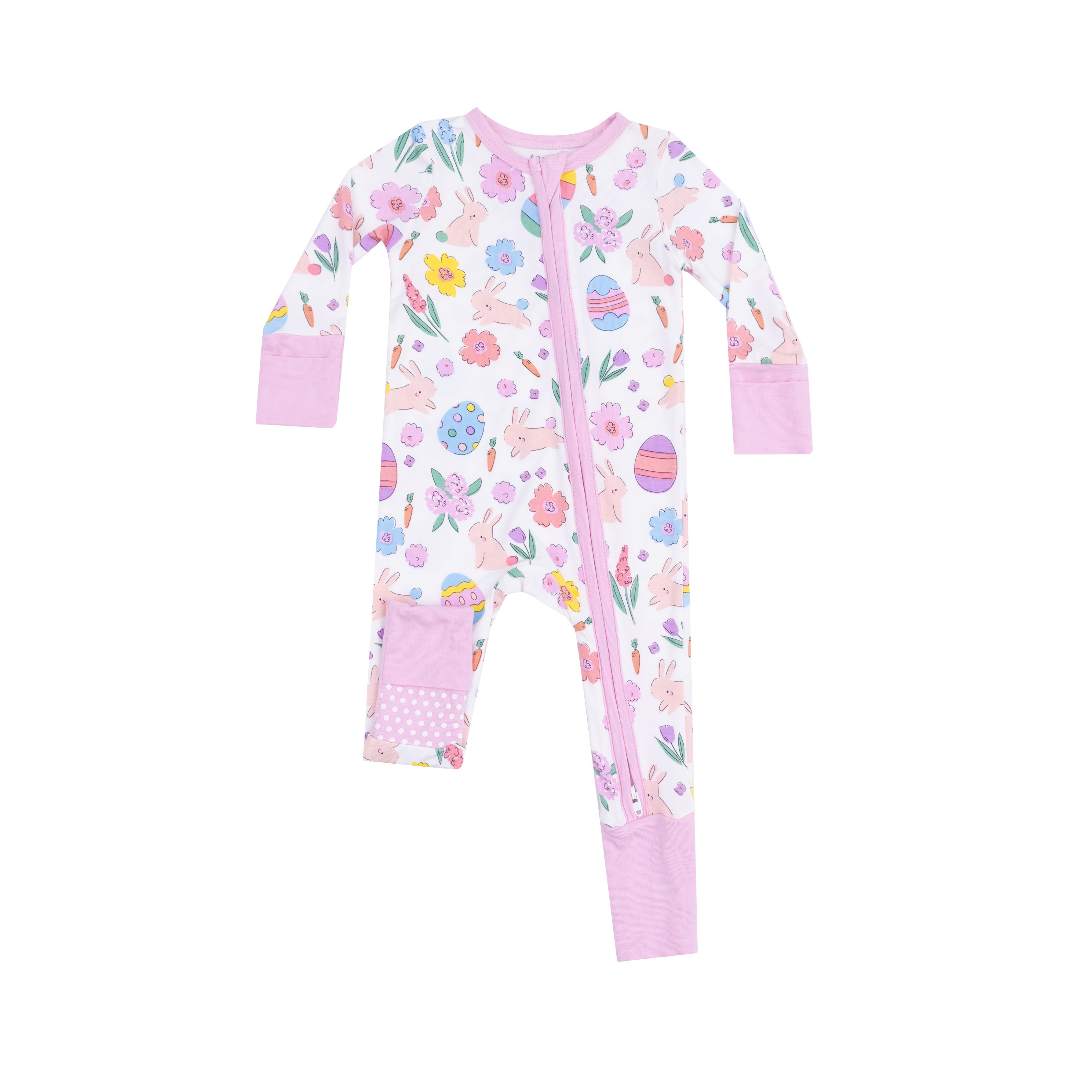 Pink Easter Bunnies 2 Way Zipper Romper
