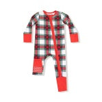 Angel Dear - Holiday Plaid 2 Way Zipper Romper