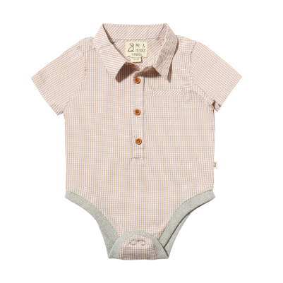 Me & Henry - Helford Woven Beige Onesie