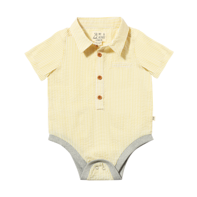 Me & Henry - Helford Woven Onesie Yellow Seersucker