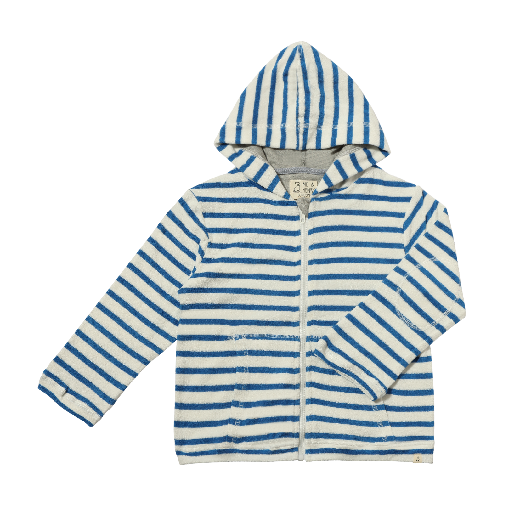 Me & Henry - Royal/White Terry Zip Up