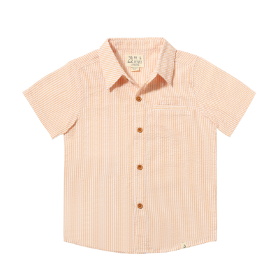 Me & Henry - Newport Seersucker Tangerine Stripe Shirt