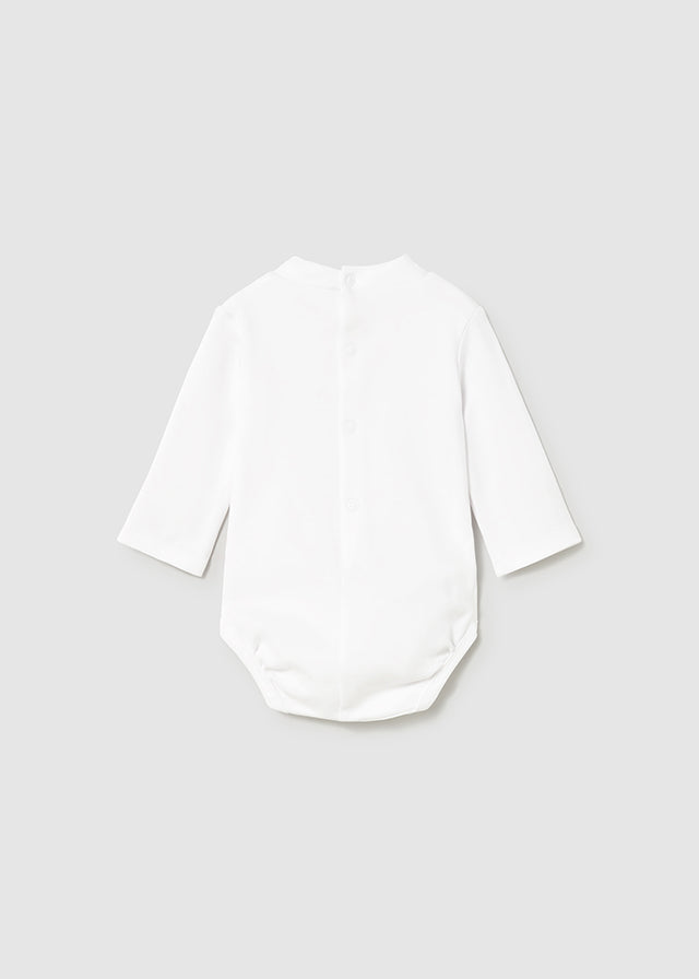 Mayoral Newborn - White Long Sleeve Onesie