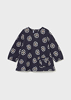 Mayoral - Girls Long Sleeve Printed Knit Daisy Dress