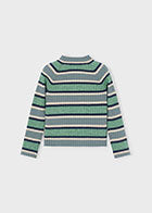 Mayoral Ribbed Mock Turtleneck - Striped Salvia