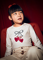 Mayoral Girls Long Sleeve T-Shirt with Hearts and Matching Scrunchie