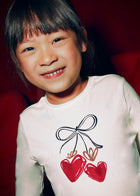 Mayoral Girls Long Sleeve T-Shirt with Hearts and Matching Scrunchie