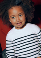 Mayoral Girls Black and White Striped Knit Top