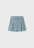Mayoral Girls Pleather Shorts - Dusty Teal