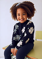 Mayoral Girls Blue Daisy Sweater