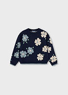 Mayoral Girls Blue Daisy Sweater