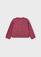 Mayoral Girls Cropped Sweater - Sequin Crown & Heart