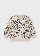 Mayoral Girls Leopard Print Ruffle Sleeve Pullover