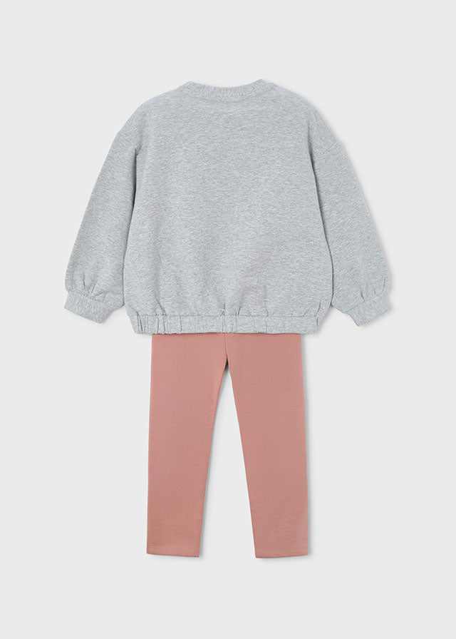 Mayoral - Sequin Bow Sweatshirt and Leggings Set