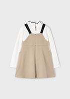 Mayoral Girls Toasted Almond Pinafore Dress Set