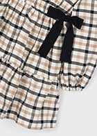 Mayoral Girls Black and Toasted Almond Plaid Dress