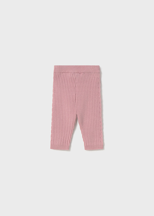 Mayoral Newborn - Pink Ribbed Knit Leggings