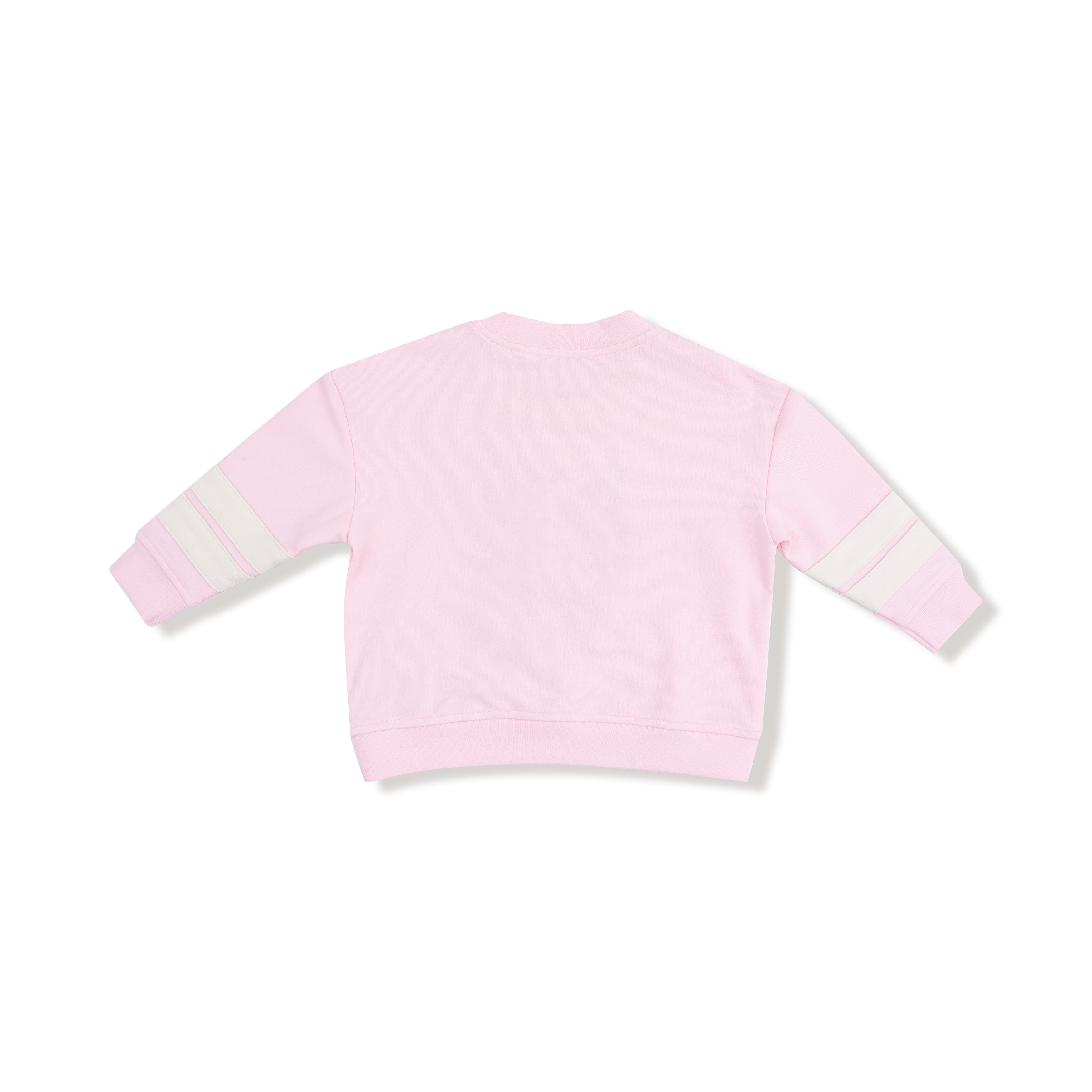 Angel Dear - French Terry Pink Varsity Drop Sleeve Sweatshirt