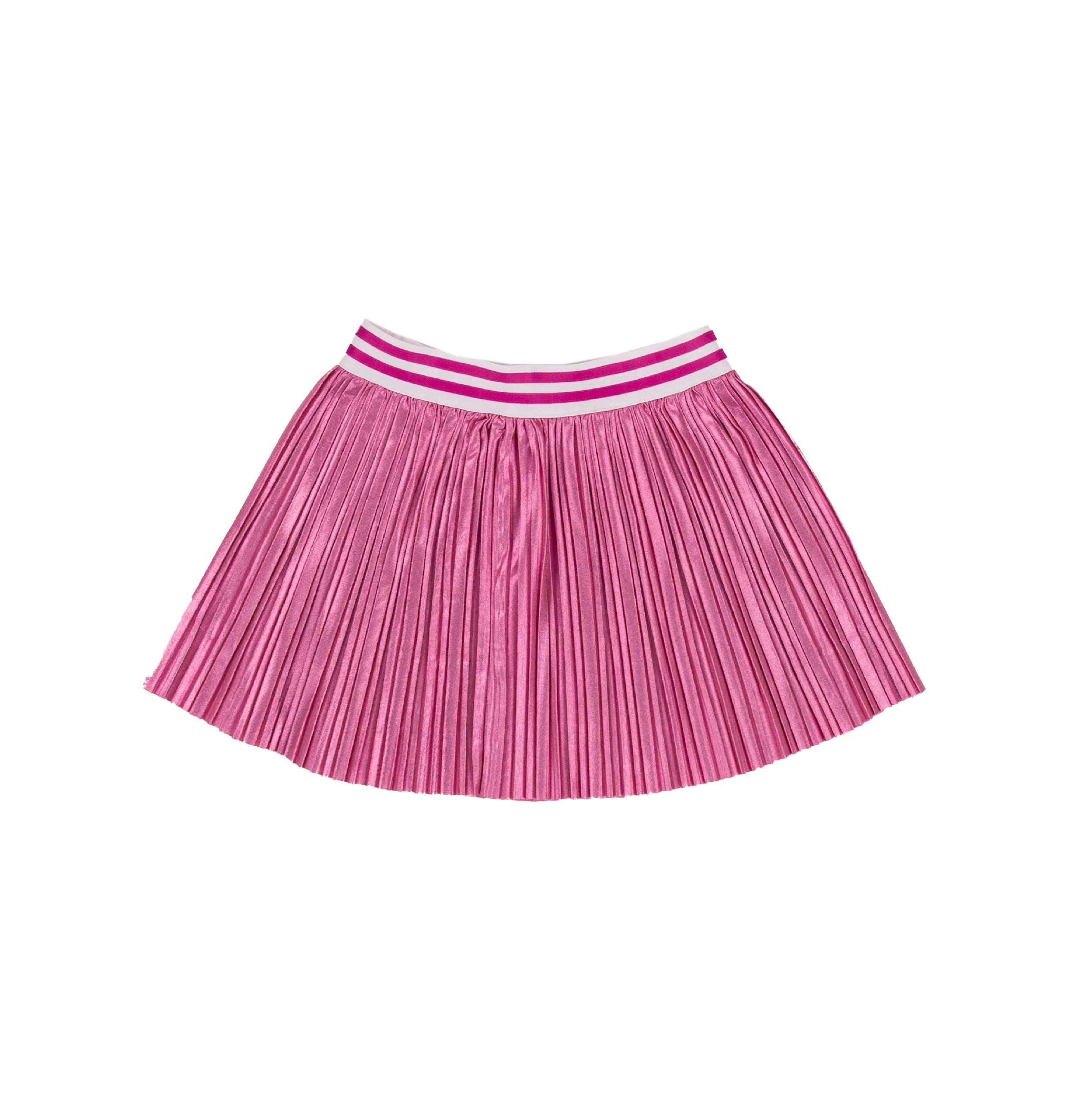 Pink Metallic Pleated Skirt