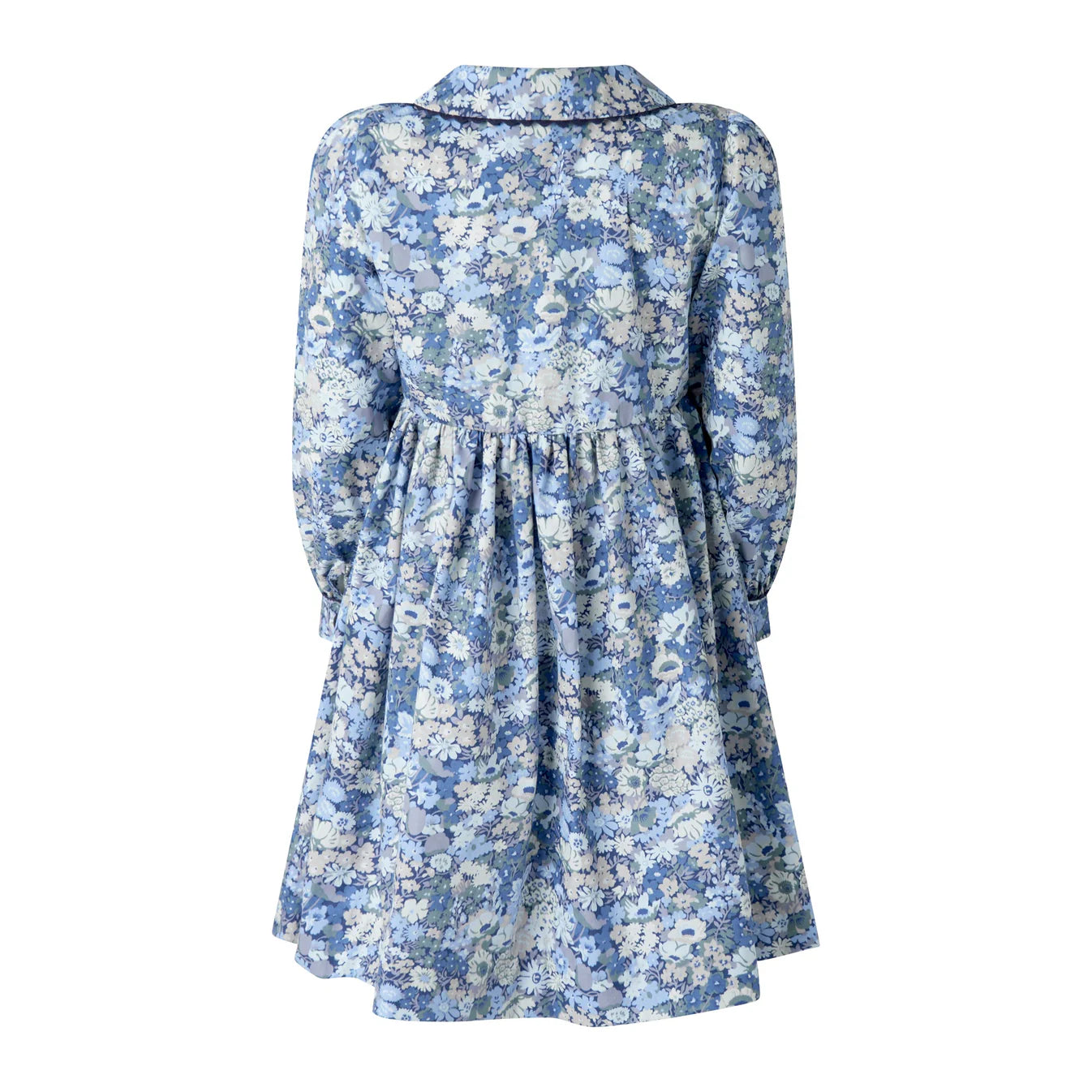 Rachel Riley - Blue Button Front Floral Print Dress