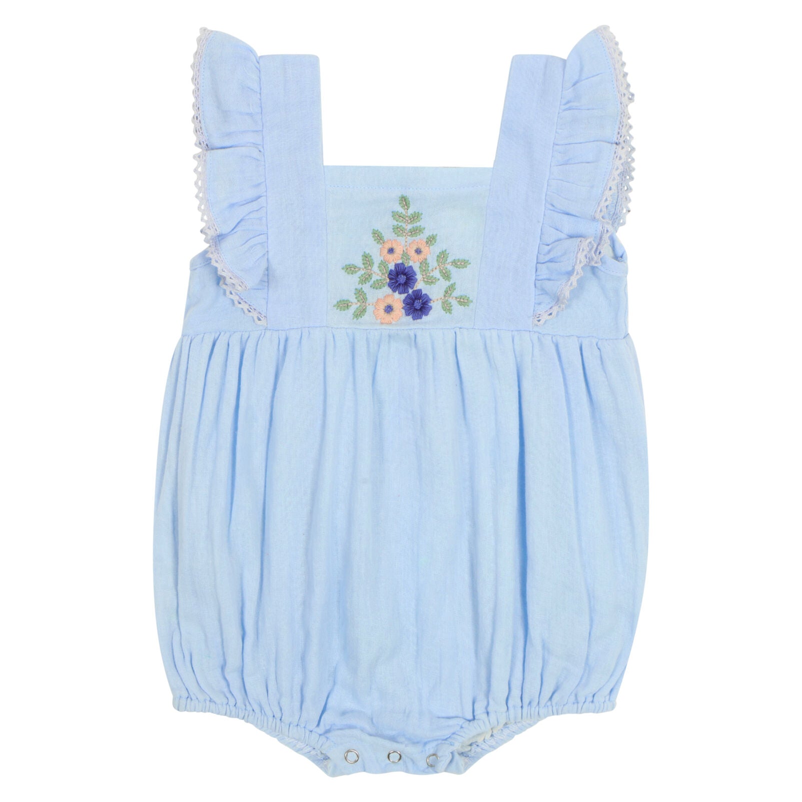Poppet & Fox - Embroidered Frill Sleeve Bubble