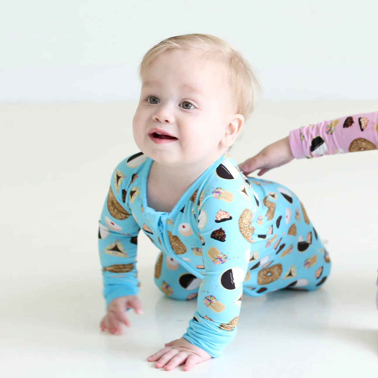 Shiloh & Kate - Blue Treats Zipper Onesie