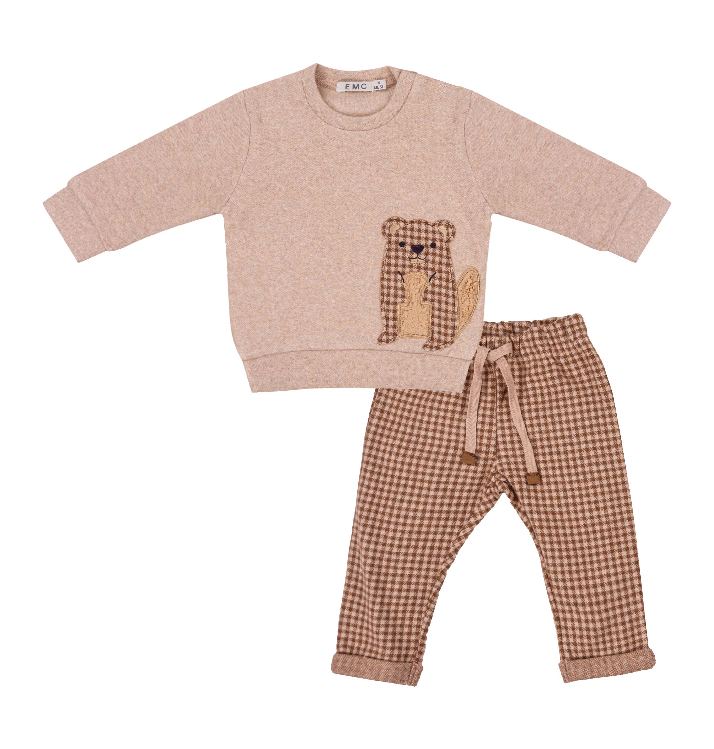 Tan and Brown Baby Boy's Beaver Leisure Set