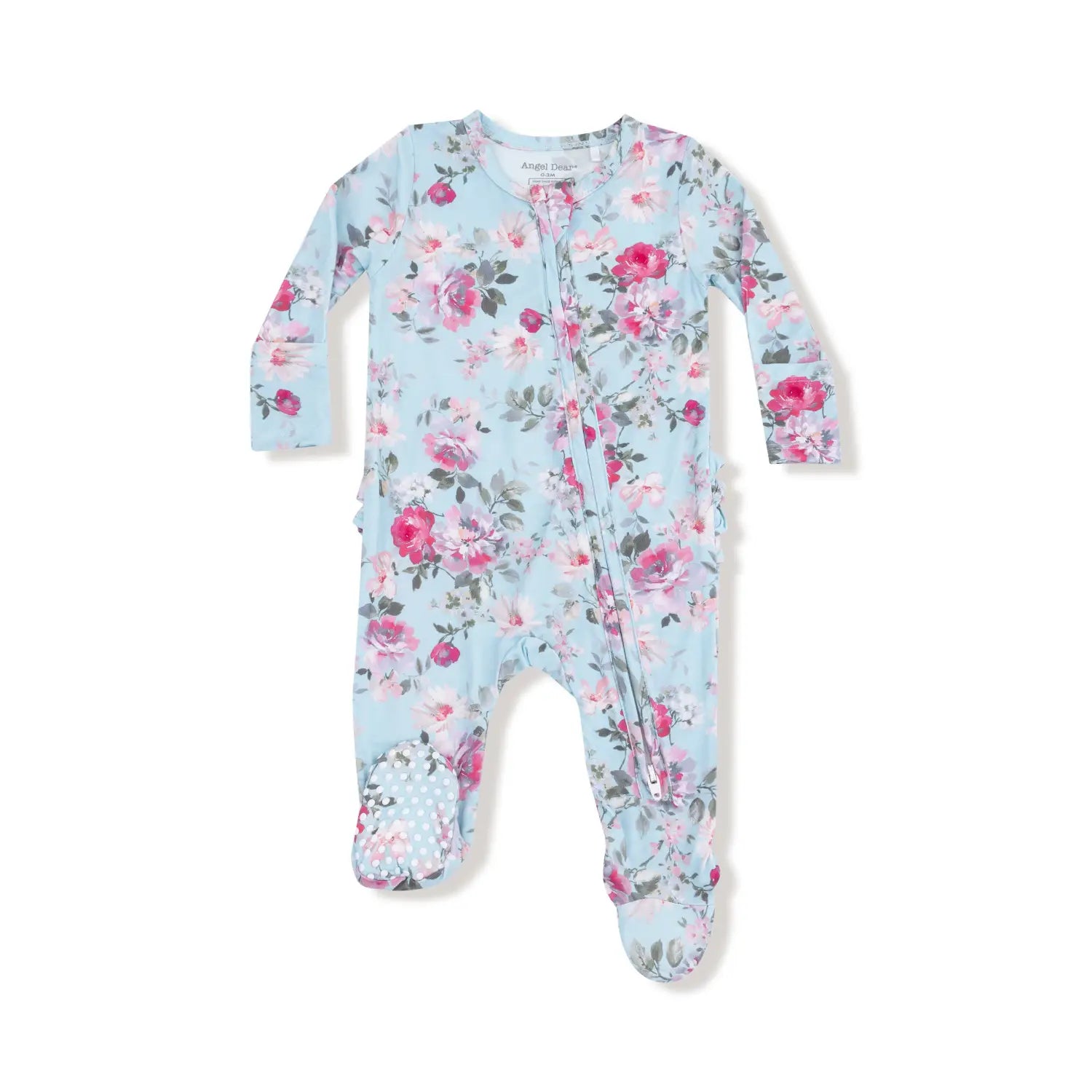 Angel Dear - Charlotte Floral 2 Way Zipper Ruffle Footie