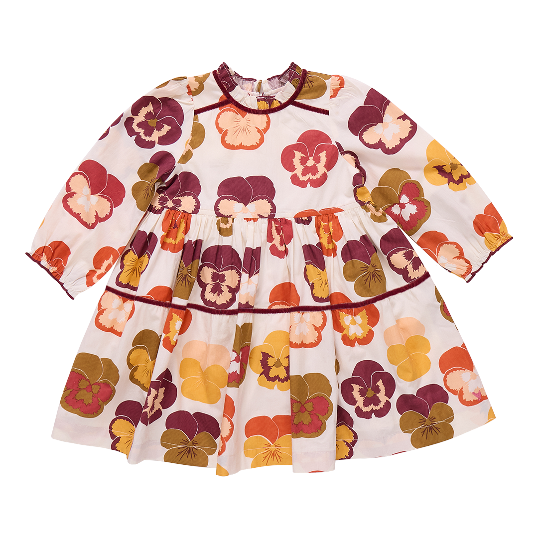 Pink Chicken Girls Charlie Dress - Autumn Pansies