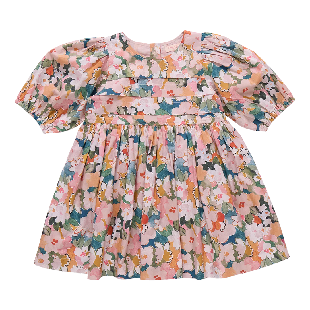 Pink Chicken Girls Evelyn Dress - Watercolor Floral