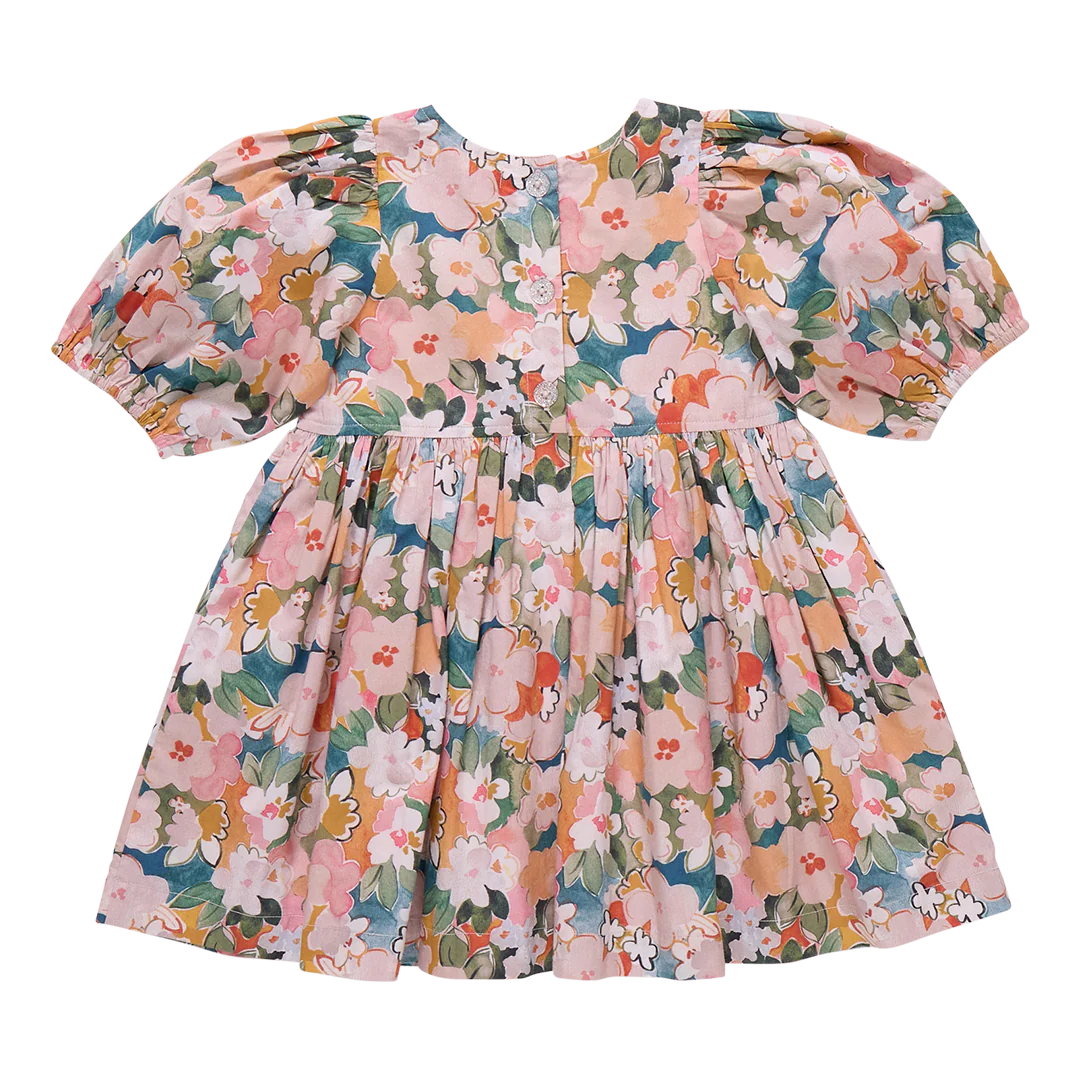 Pink Chicken Girls Evelyn Dress - Watercolor Floral