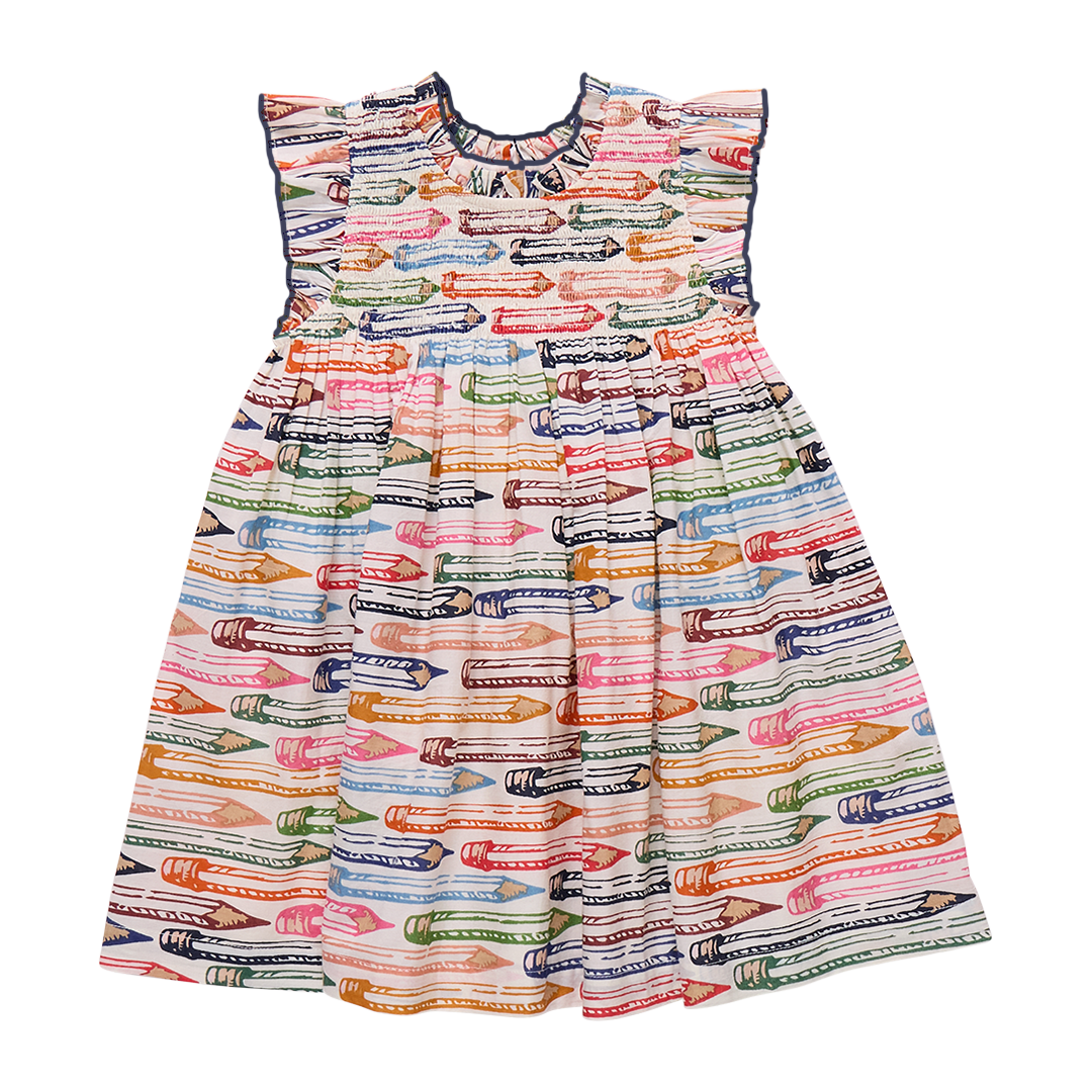 Pink Chicken Girls Stevie Dress - Colored Pencils