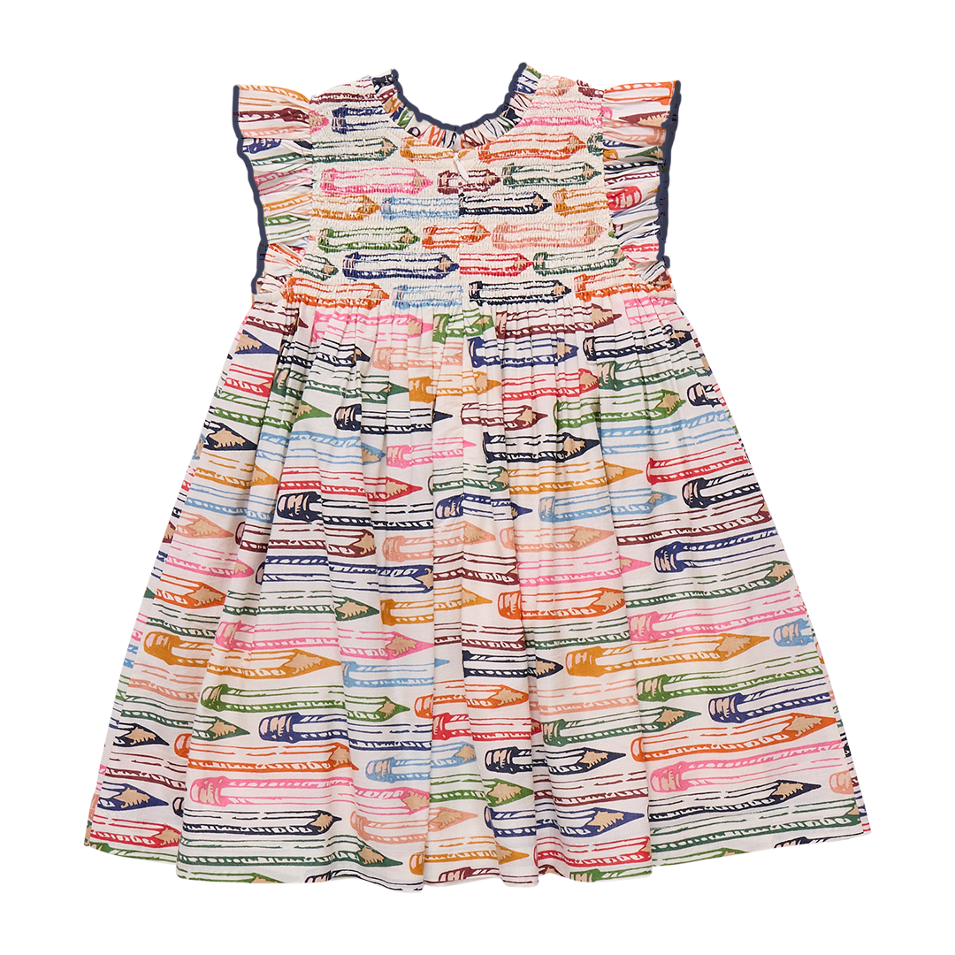 Pink Chicken Girls Stevie Dress - Colored Pencils