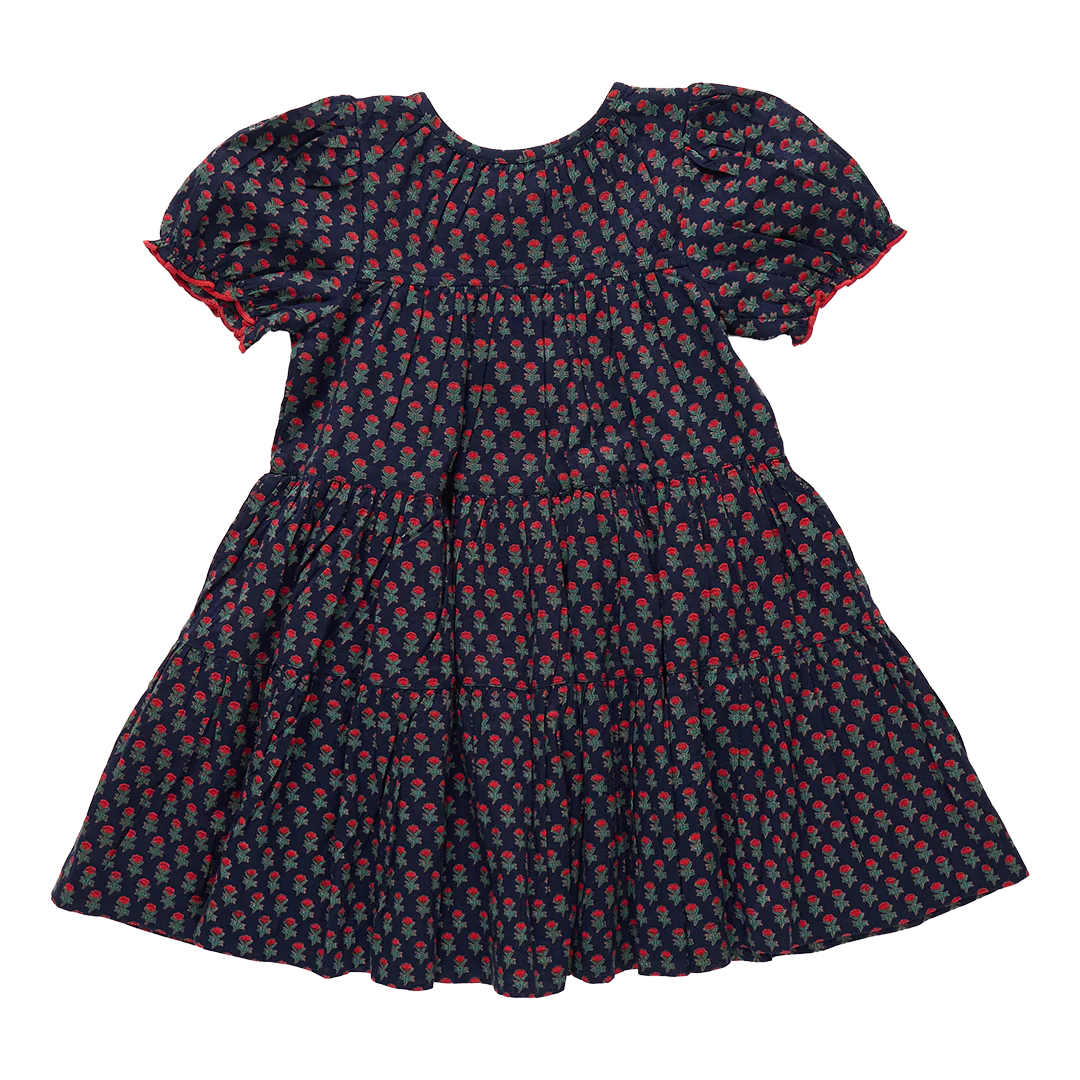 Pink Chicken Girls Elizabeth Dress - Navy Carnation