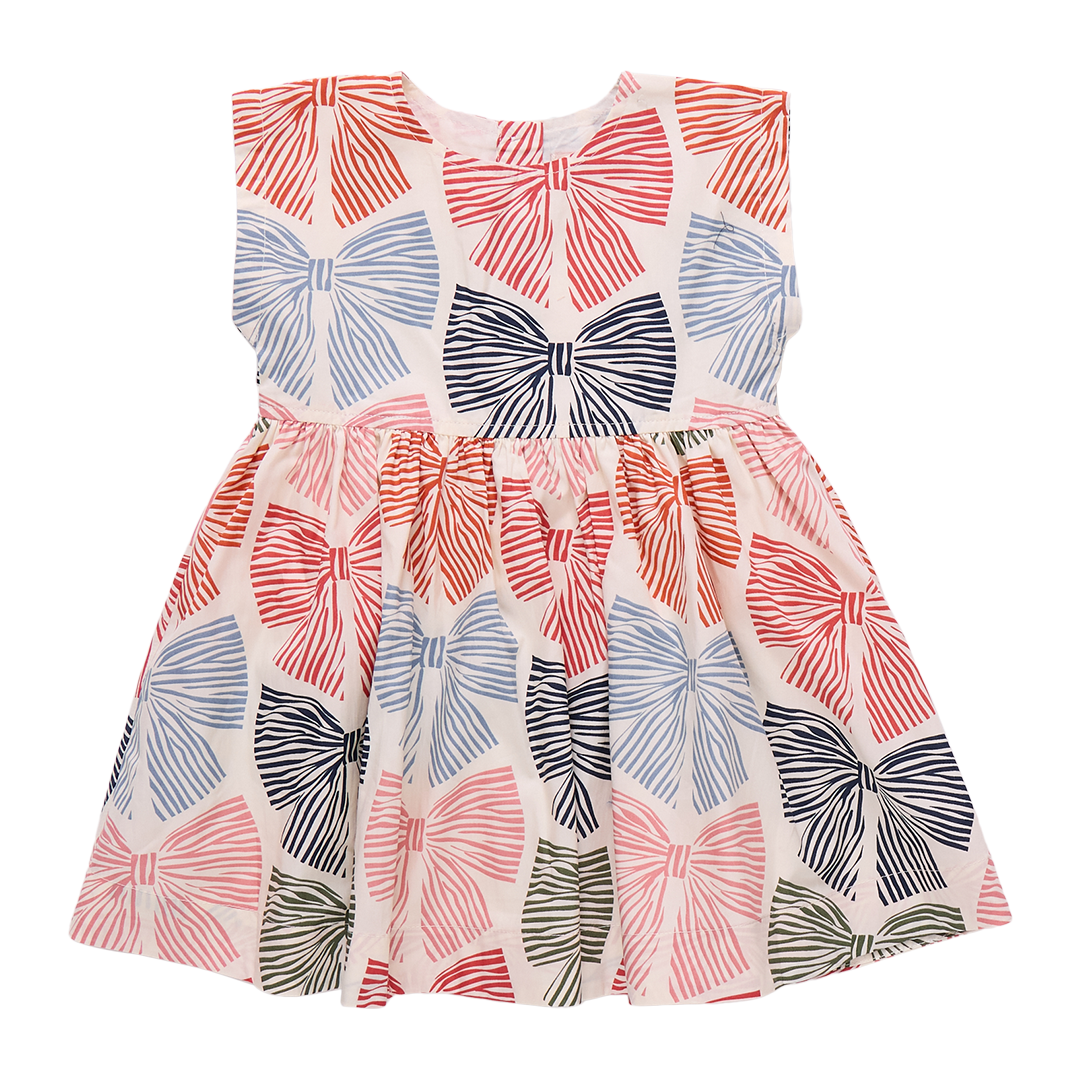 Pink Chicken Girls Adaline Dress - Multi Striped Bows