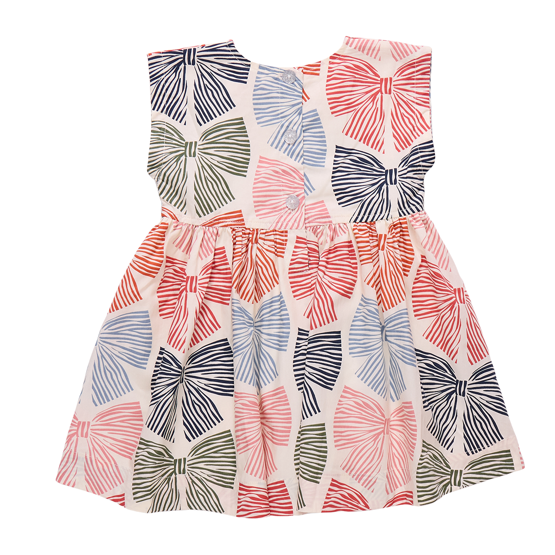 Pink Chicken Girls Adaline Dress - Multi Striped Bows