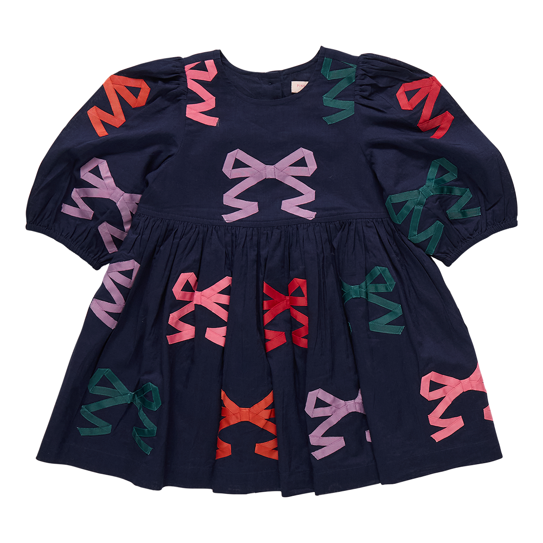 Pink Chicken - Girls Brooke Dress - Multi Bow Applique