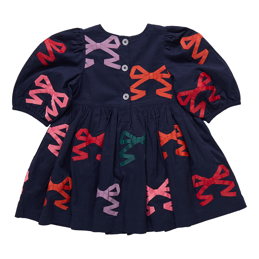 Pink Chicken - Girls Brooke Dress - Multi Bow Applique