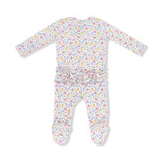 Angel Dear - Fall Fruit Floral 2 Way Zipper Ruffle Back Footie