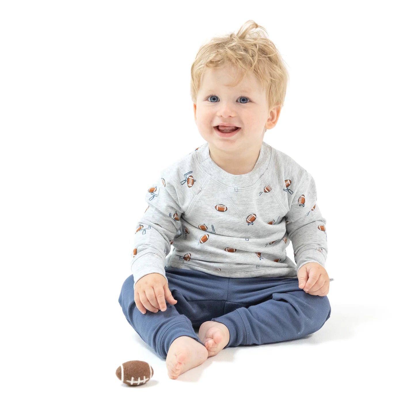Angel Dear - French Terry Football Field Goal Sweatshirt & Jogger Set