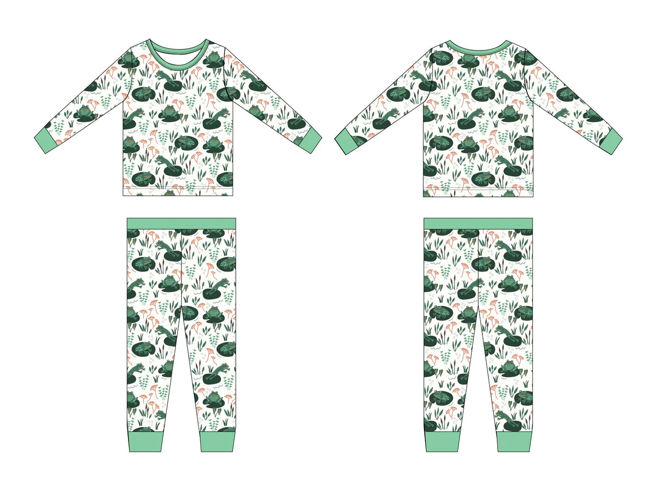 Shiloh & Kate - Jumping Frogs Two-Piece Sleepwear Set