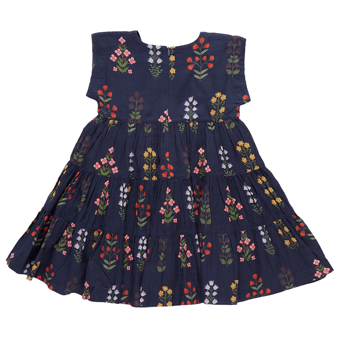 Girls Peachy Dress - Navy Field Floral