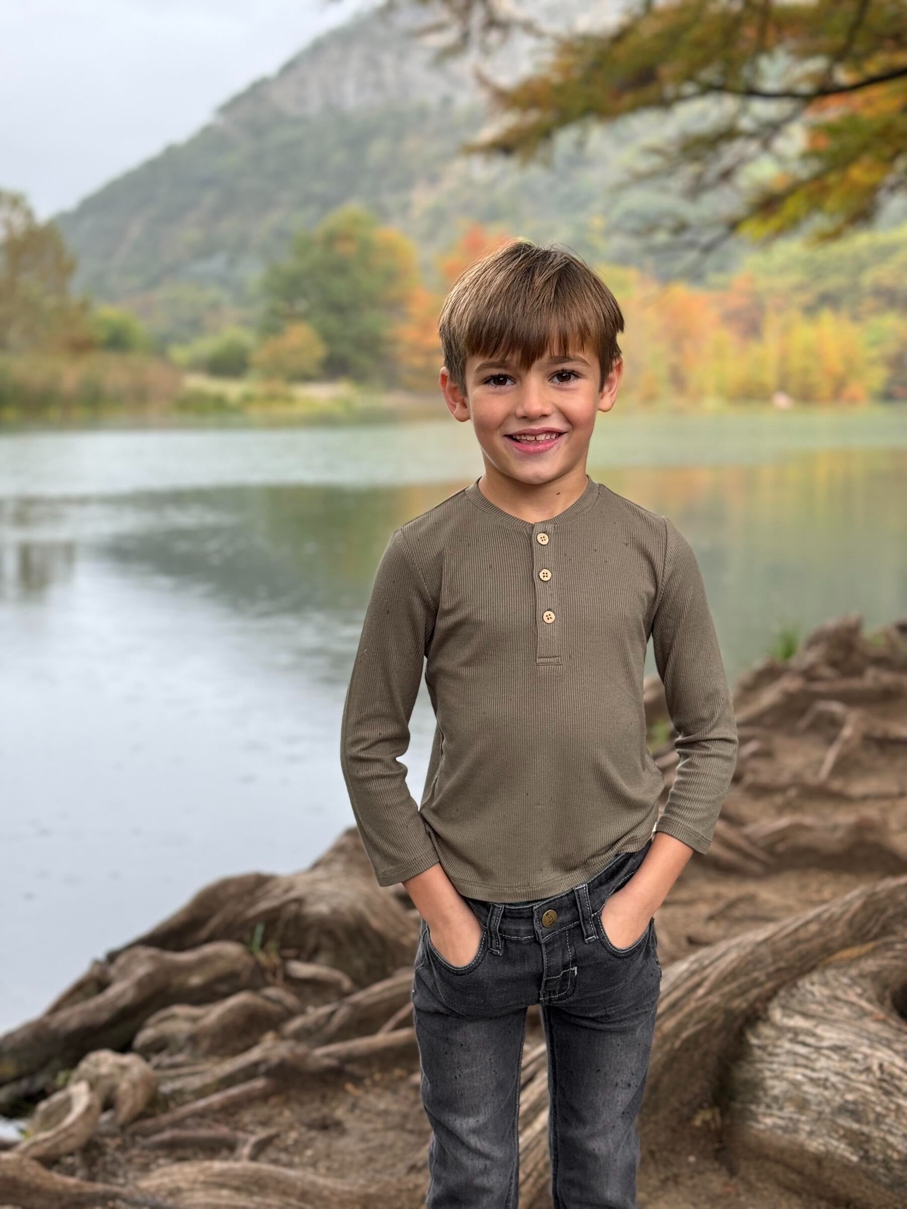 Adams Ribbed Henley - The Cutest Little