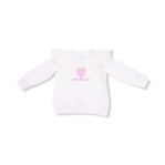 Angel Dear - Hanukkah Pink Ruffle Shoulder Waffle Sweatshirt