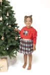 Angel Dear - Holiday Plaid Drop Sleeve Sweatshirt w/ Rib Cuffs