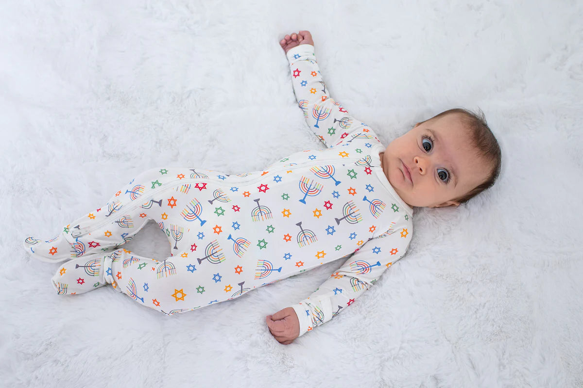Bestaroo - Hanukkah Stars Zipper Romper