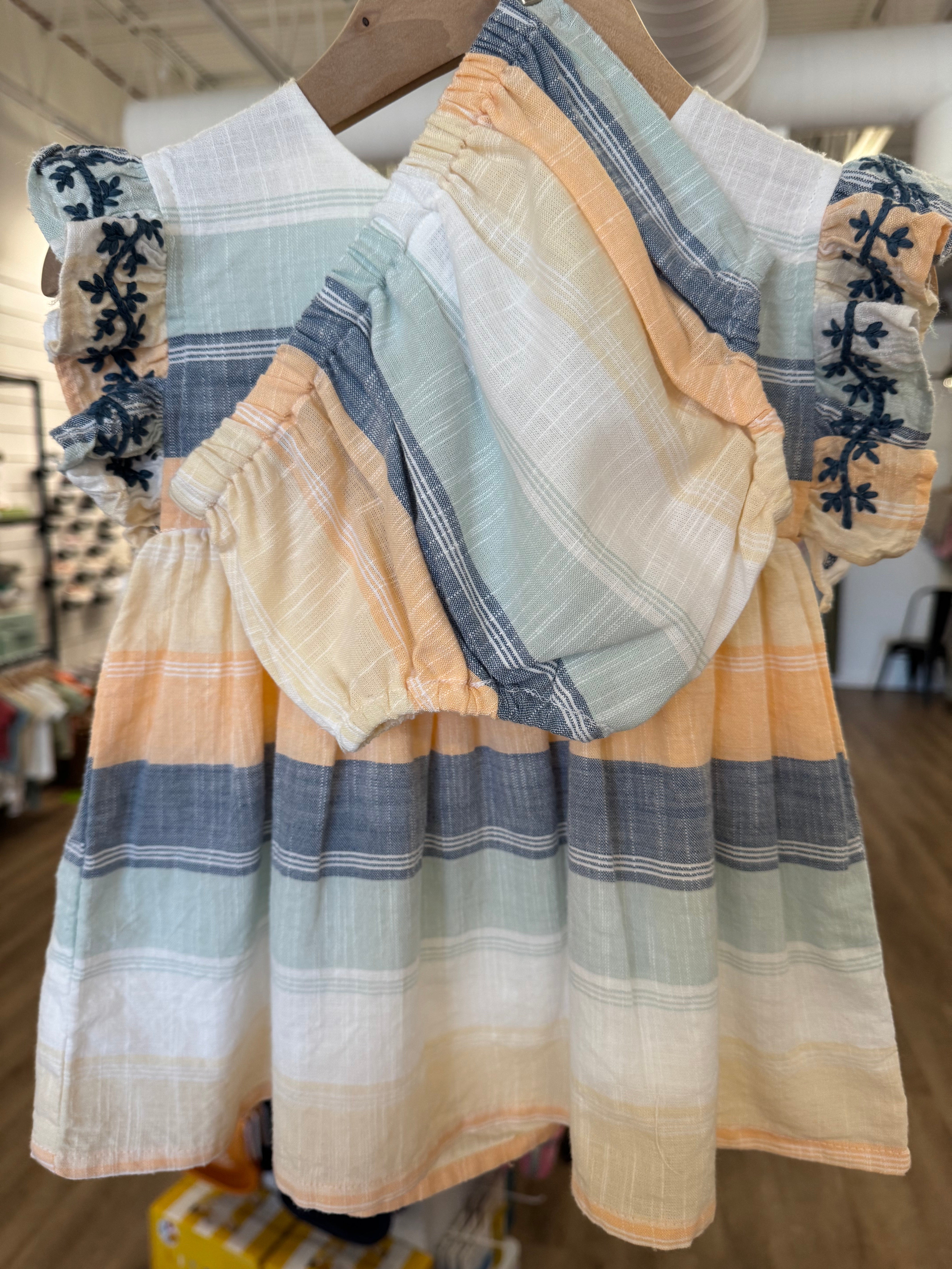 Poppet & Fox - Embroidered Smock Top w/ Bloomer