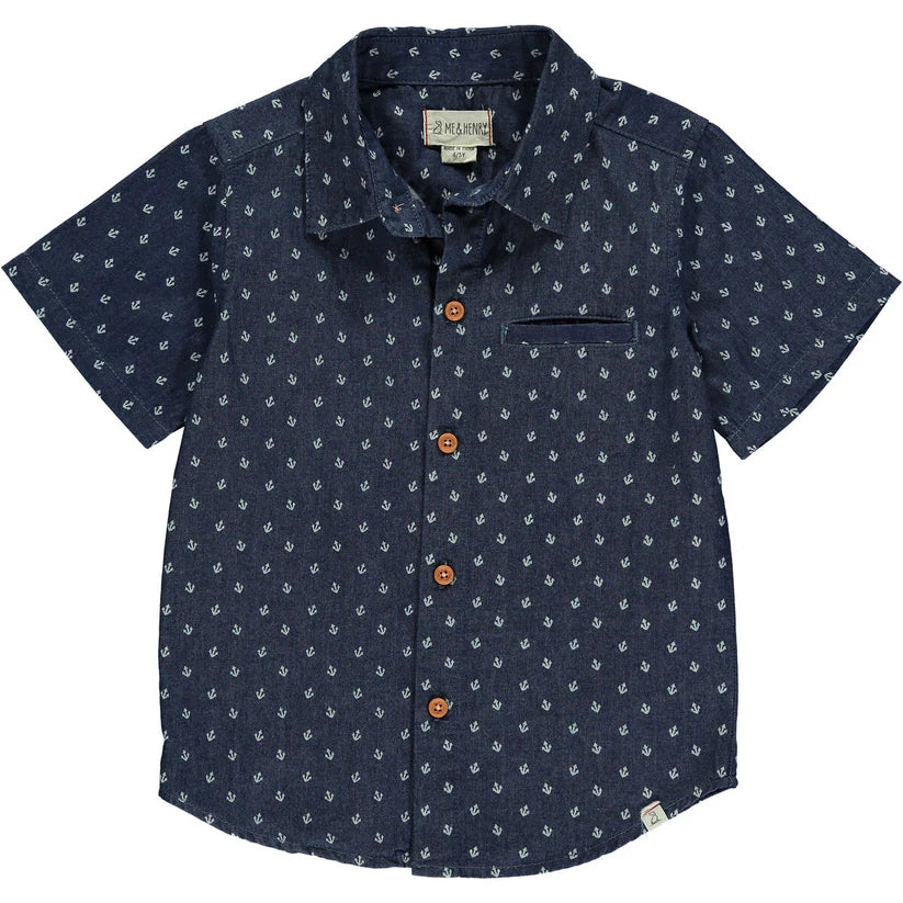 Me & Henry - Chambray Button Up Shirt with Anchors
